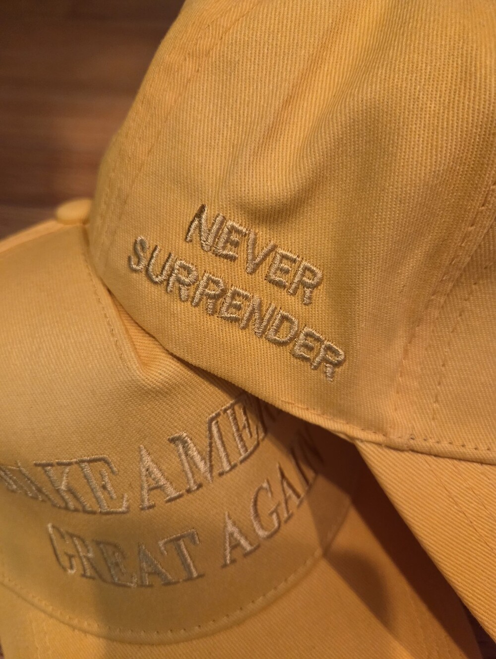 "Make America Great Again" Trump Yellow Embroidered Cap Hat. Unisex. New.
